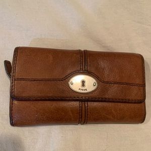 Fossil brown leather wallet